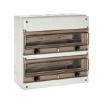 Wiska INDUBOX 362 x 362 x 160mm Polycarbonate Consumer Unit for auxiliary building IP65 Light Grey with Smoke grey window