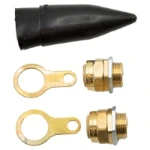 M20L Brass Indoor Cable Gland Pack Complete with Brass Locknut and Black Non-LSF PVC Shroud Suitable for SWA Cable IP20 (Pack of 2)