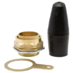 M50 Brass Indoor Cable Gland Pack Complete with Brass Locknut and Black Non-LSF PVC Shroud Suitable for SWA Cable IP20 (Pack of 1)