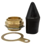 M63 Brass Indoor Cable Gland Pack Complete with Brass Locknut and Black Non-LSF PVC Shroud Suitable for SWA Cable IP20 (Pack of 1)