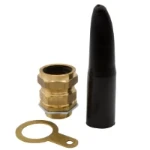 M40 Brass Outdoor Cable Gland Pack Complete with Brass Locknut and Black Non-LSF PVC Shroud Suitable for SWA Cable IP54 (Pack of 1)