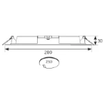 Ansell Lodi Slim Downlight 250 Cool White