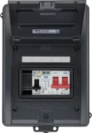 BG Fortress Weatherproof IP65, 5 module populated EV kit c/w 100A main switch, 40A 30mA  Double Pole RCBO Type A, type 2 SPD