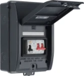 BG Fortress Weatherproof IP65, 5 module populated EV kit c/w 100A main switch, 40A 30mA  Double Pole RCBO Type A, type 2 SPD
