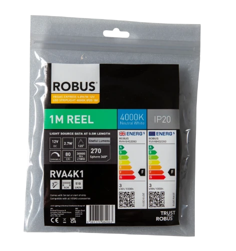 VEGAS EXPRESS 4.8W/m 12V LED Flexi-Strip 4000K IP20 1m