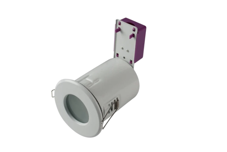 STARLING 50W Mains Voltage steel Fire Rated Shower Downlight, IP65, 91mm, White