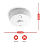 Heat alarm, 9V alkaline battery backup