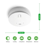 Optical Smoke Alarm, 9V alkaline battery backup