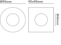 Collingwood H2 Square Twist and Lock Bezel Black White for Downlight Range