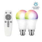Aurora AOne™ connect.control™ x2 RGB+Tuneable White GLS B22 Lamp Starter Kit