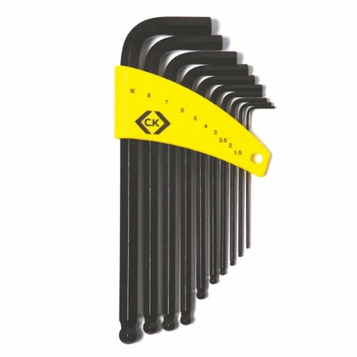 C.K Ball-ended Long-arm Hexagon Key Set of 10 Metric