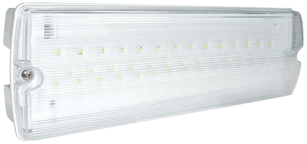 Maintained IP65 Emergency bulkhead 7W LED 6000K with signs directive legend set