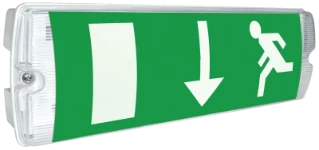 Maintained IP65 Emergency bulkhead 7W LED 6000K with signs directive legend set