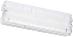 Maintained IP65 Emergency bulkhead 7W LED 6000K with signs directive legend set