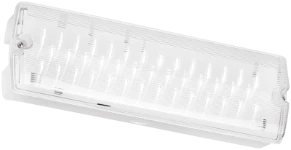 Maintained IP65 Emergency bulkhead 7W LED 6000K with signs directive legend set