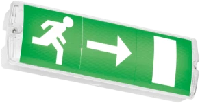 Maintained IP65 Emergency bulkhead 7W LED 6000K with signs directive legend set