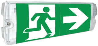 Maintained IP65 Emergency bulkhead 7W LED 6000K with signs directive legend set