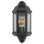Bell Retro Vintage Half Lantern in Black (Lamp Not Included)