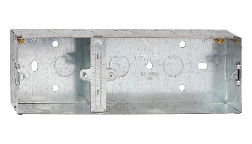 Tower 2 + 1g 35mm Flush Metal Back Box