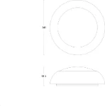 RadiaLED Rapid Pro12/16/20W IP65 3000/4000/5700K 340­Ø WH rim