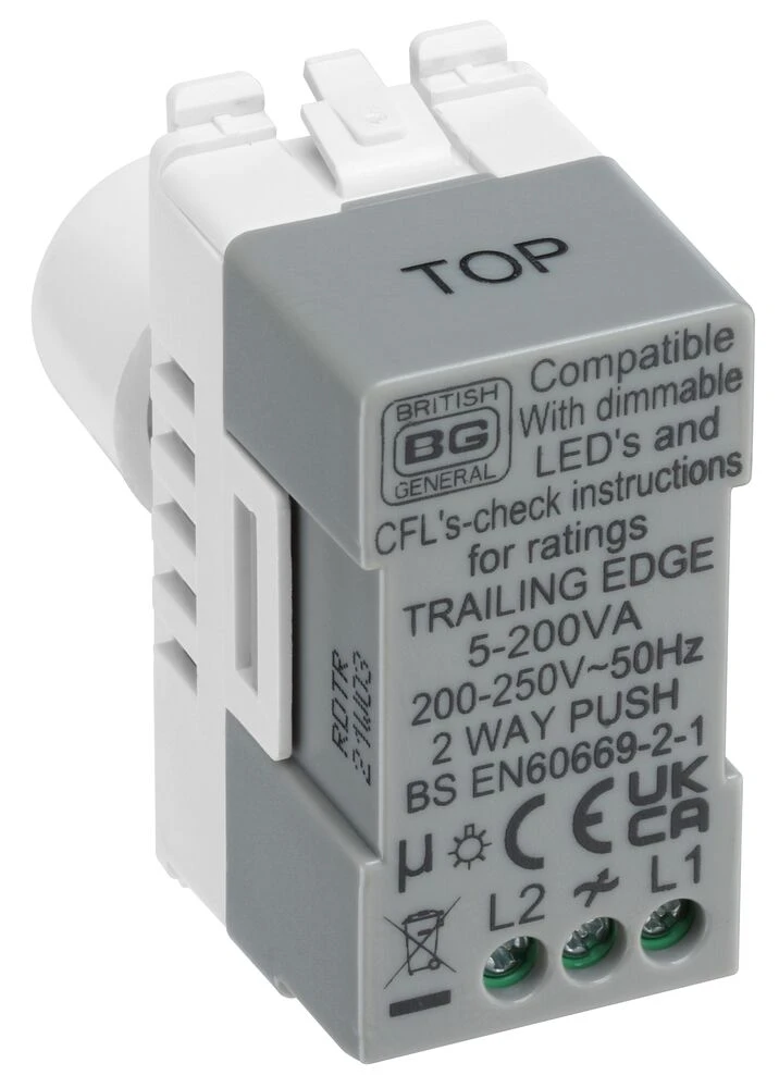 BG Grid Dual Intelligent Dimmer Switch, 2 Way, White