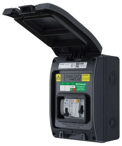 ELECTRIC VEHICLE KIT - 5 MOD, IP66, PLASTIC, WEATHERPROOF, GREY, 40A 30MA RCD TYPE A, 40A MCB, TYPE 2 SPD