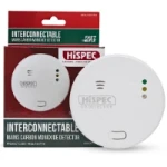 Hispec Interconnectable Fast Fix Mains Carbon Monoxide Detector with 10yr Rechargeable Lithium Battery Backup  