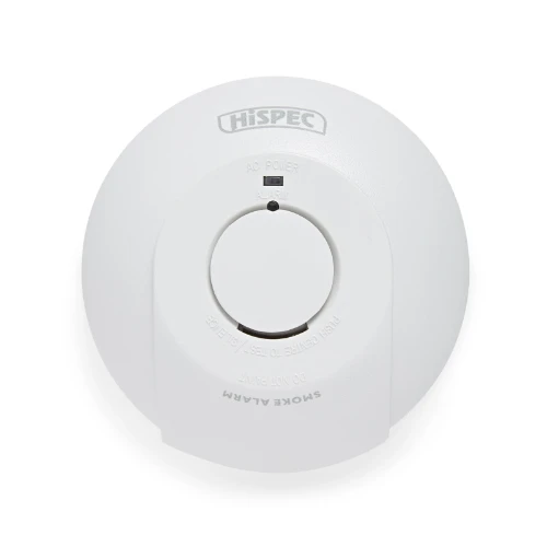 Hispec Interconnectable Fast Fix Mains Smoke Detector with 10yr Rechargeable Lithium Battery Backup   