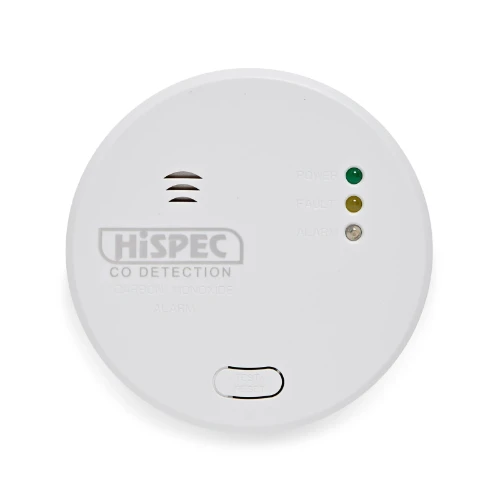 Hispec Interconnectable Fast Fix Mains Carbon Monoxide Detector with 10yr Rechargeable Lithium Battery Backup