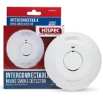 Hispec Interconnectable Fast Fix Mains Smoke Detector with 9V Battery Backup Included    