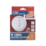 Hispec RF COMBO Fast Fix Mains Smoke & Heat Detector with 10yr Rechargeable Lithium Battery Backup