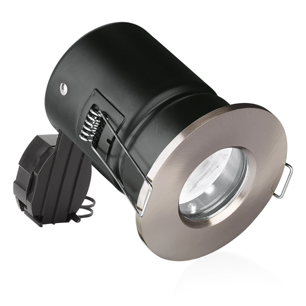 Aurora Fixed IP65 EFDâ¢ Fire Rated Downlight - Satin Nickel