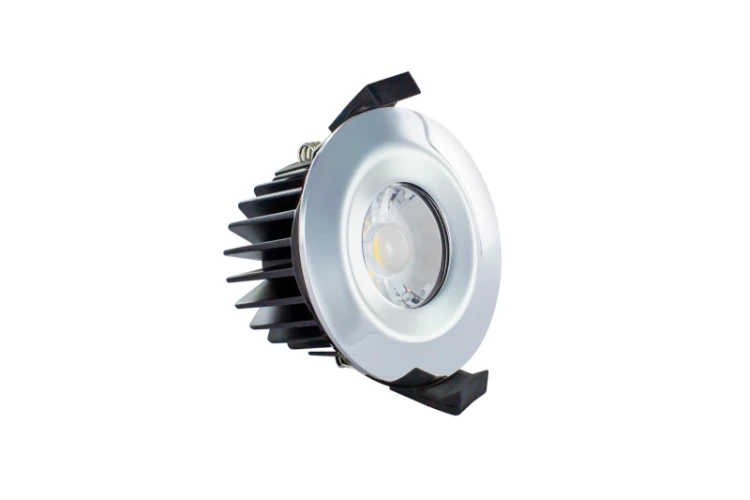 Integral Lighting Integral LED Low-Profile Fire Rated Downlight 70-75mm Cutout IP65 430Lm 6W 3000K 38 Beam Dimmable 72Lm/W Polished Chrome