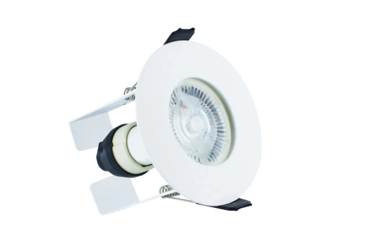 Integral Lighting Integral LED Evofire Fire Rated Downlight 70mm Cutout IP65 White Round +GU10 Holder &amp; Insulation Guard