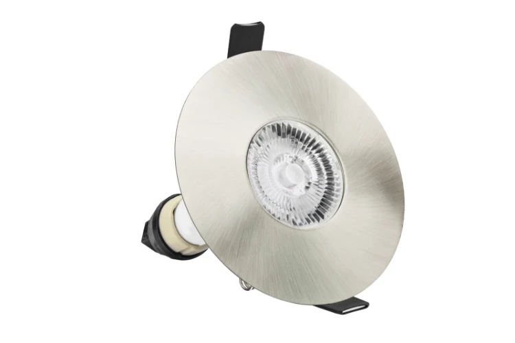 Integral Lighting Integral LED Evofire Fire Rated Downlight 70-100mm Cutout IP65 Satin Nickel Round +GU10 Holder