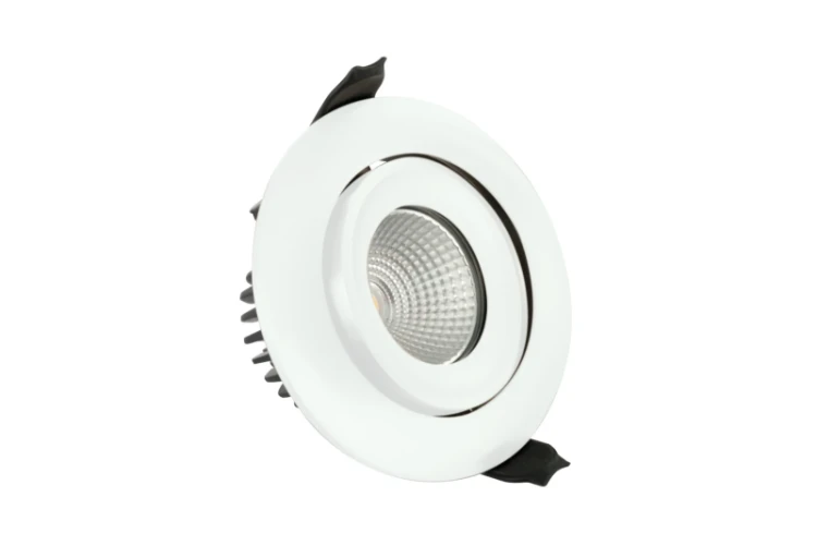 Integral Lighting Integral LED Luxfire Fire Rated Tiltable Downlight 92mm Cutout IP65 650Lm 9W 3000K 36 Beam Dimmable 72Lm/W White