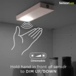 Integral LED Sensorlux Cabinet Wardrobe Light 180mm 80lm 3000K With Dual IR Hand Wave And Door Sensor Dimmable Rechargeable Battery