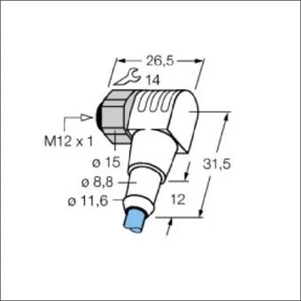 FB-WWAK4-2/S2300 ESCHA AANSL KABEL M12 4P HAAKS 2MTR
