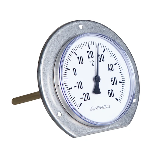 THERMOMETRE EURO INDEX 100 MM avec colerette de fixation et plonge de 300mm