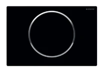 Geberit Sigma 10 plaque de commande noir mat rinçage go/stop 24,6 - 1,4 o 16,4  cm plastique easy-to-clean anneau en coating:poli