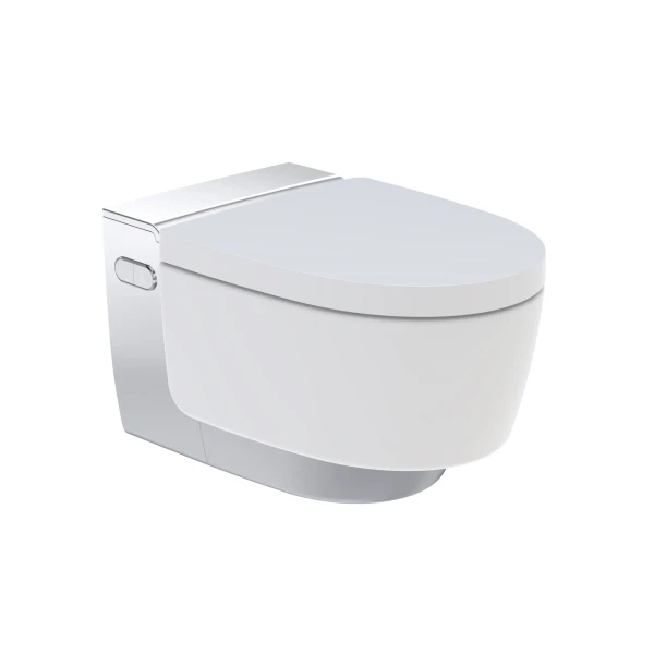 Geberit Mera Comfort wc-douche chromé brillant cuvette suspendue pour réservoir encastré siège chauffé