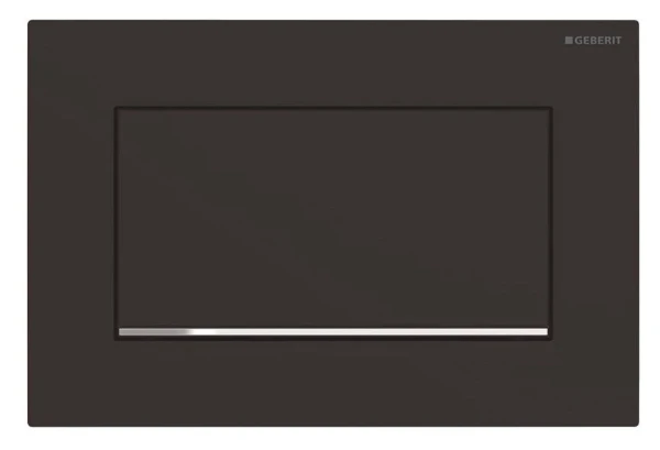 Geberit Sigma 10 plaque de commande - noir mat bouchon rinçage 24,6 - 1,2 o 16,4 ! cm synthétique chromé brillant - 1 touche
