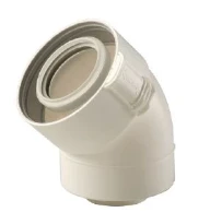 Ubbink Sekurit concentrique PP/PP coude 45° 60/100 mm