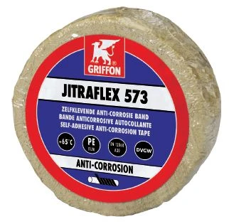 Griffon Jitraflex 573 ruban gras (longueur rouleau 10m) 100 mm - gris - bande de protection pour tuyaux acier zingué froids