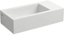 Clou Flush 3 lave-mains 360 x 180 x 90 mm - cuvette gauche - blanc mat - aluite - sans trou de robinet - sans trop-plein - avec bouchon