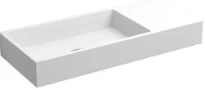 Clou Mini Wash Me lavabo à poser/mural 450 x 190 x 70 mm - blanc - aluite - sans trou de robinet - sans trop-plein