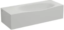 Clou Hammock Plus lave-mains 650 x 254 x 160 mm - blanc mat - aluite - sans trou de robinet - avec bouchon et trop-plein encastré - inclus bouchon orange