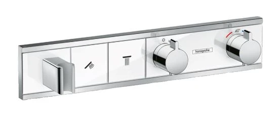 Hansgrohe RainSelect set de finition blanc/chromé pour 2 systèmes