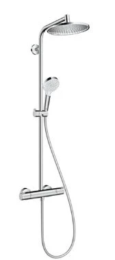 Hansgrohe Crometta Système de douche S 240 1jet ecoSmart Showerpipe - chromé - thermostat - douche de tête ronde 240 mm - douchette Crometta S Vario