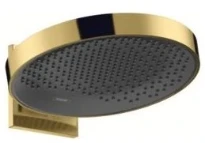 POMME DE DOUCHE HANSGROHE RAINFINITY 360 MM polished gold optic Powderrain 1 jet EcoSmart avec raccord mural